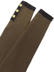 1994年製 カシミアバイカラーCCマークボタンカーディガン ダークブラウン/ブラック