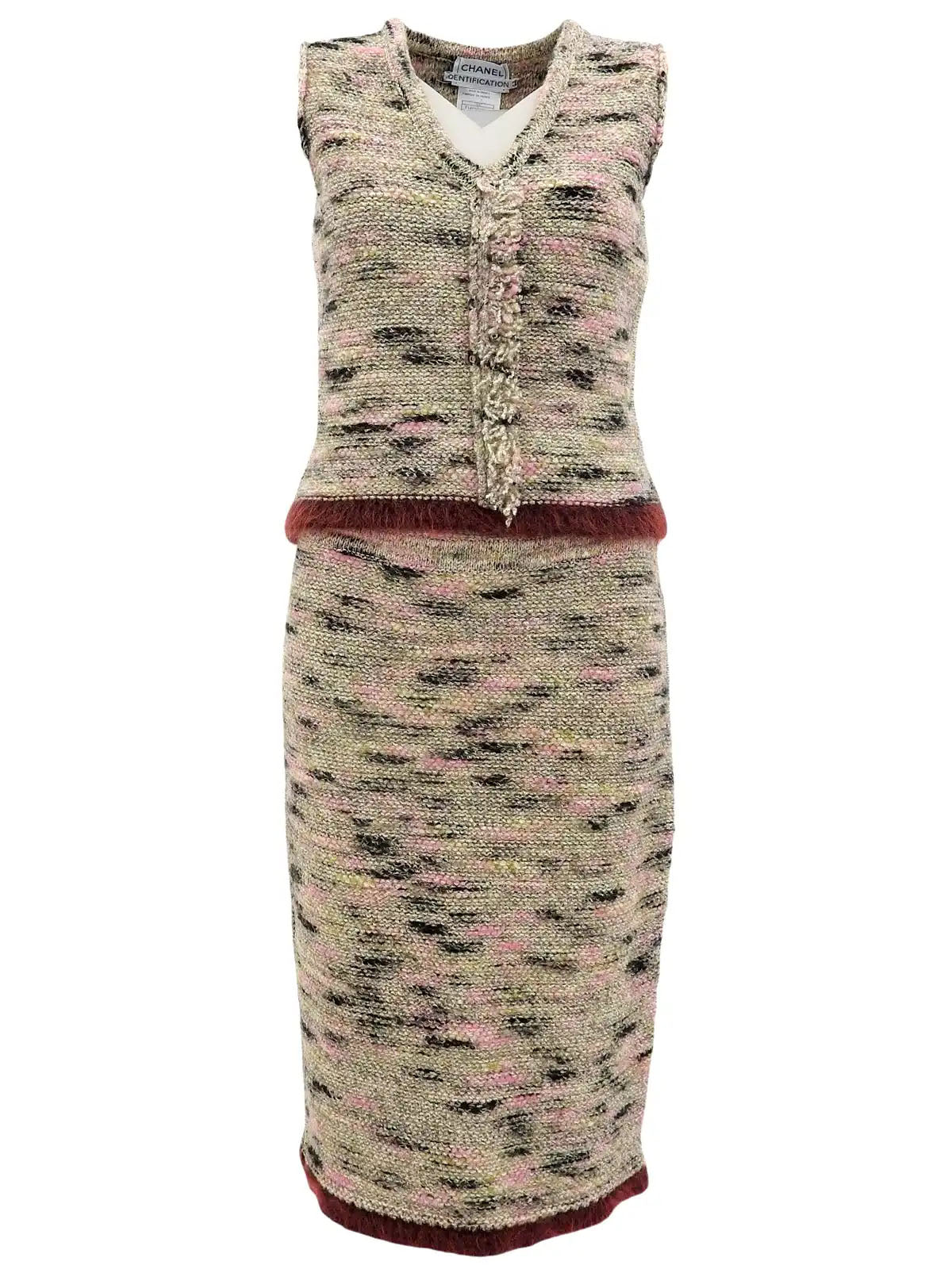 1999 Knit Logo Plate Sleeveless Set, Beige/Multi
