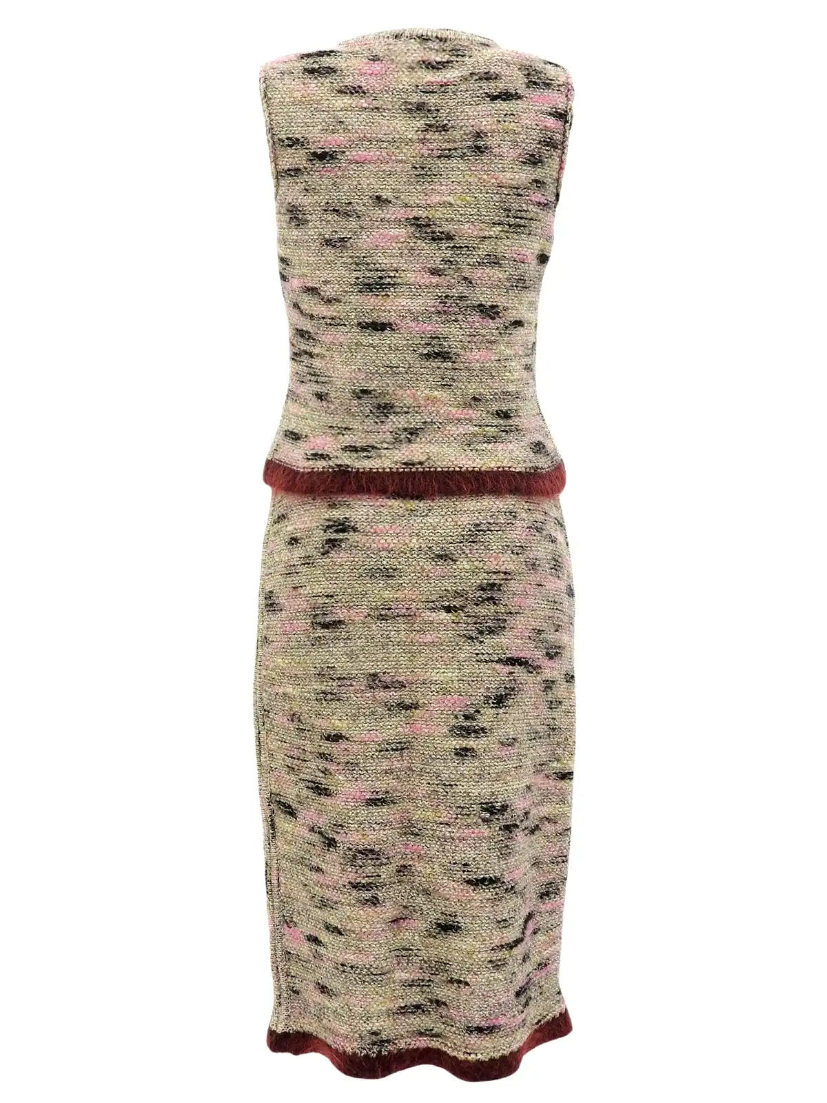 1999 Knit Logo Plate Sleeveless Set, Beige/Multi