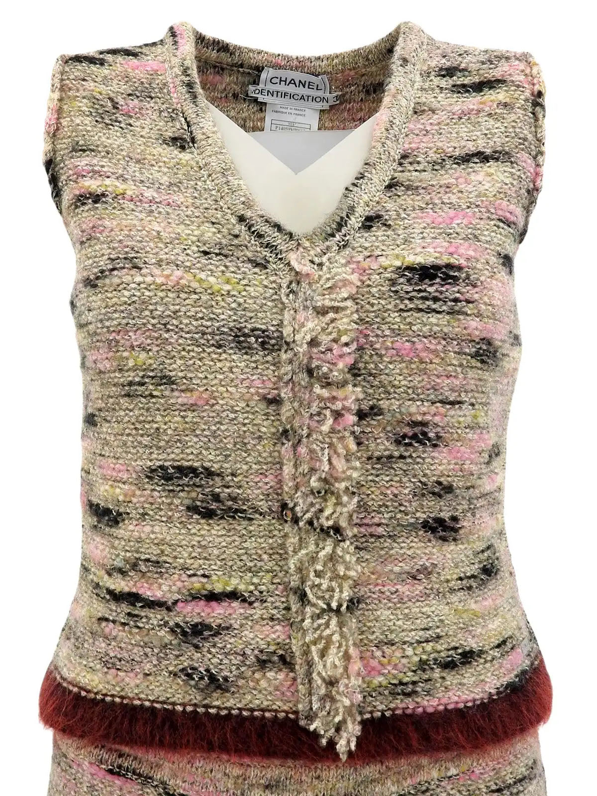 1999 Knit Logo Plate Sleeveless Set, Beige/Multi