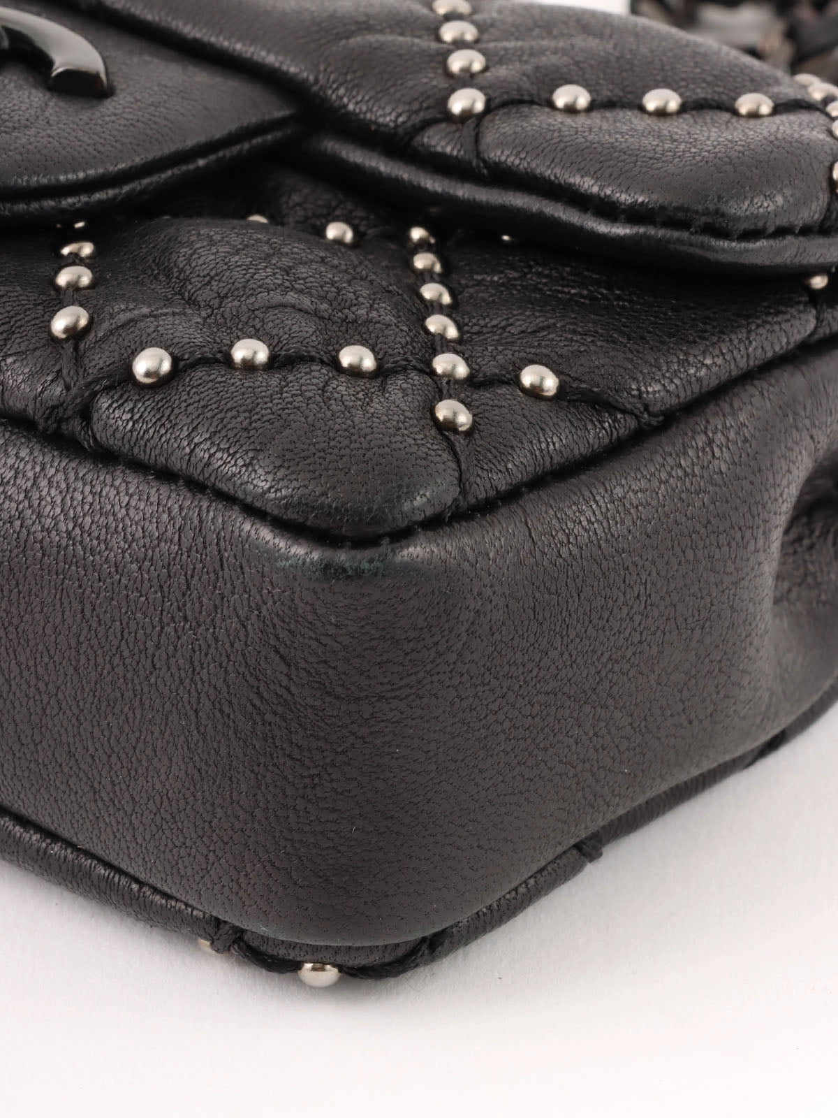 2014 Studded CC Turnlock Chain Bag Mini Black