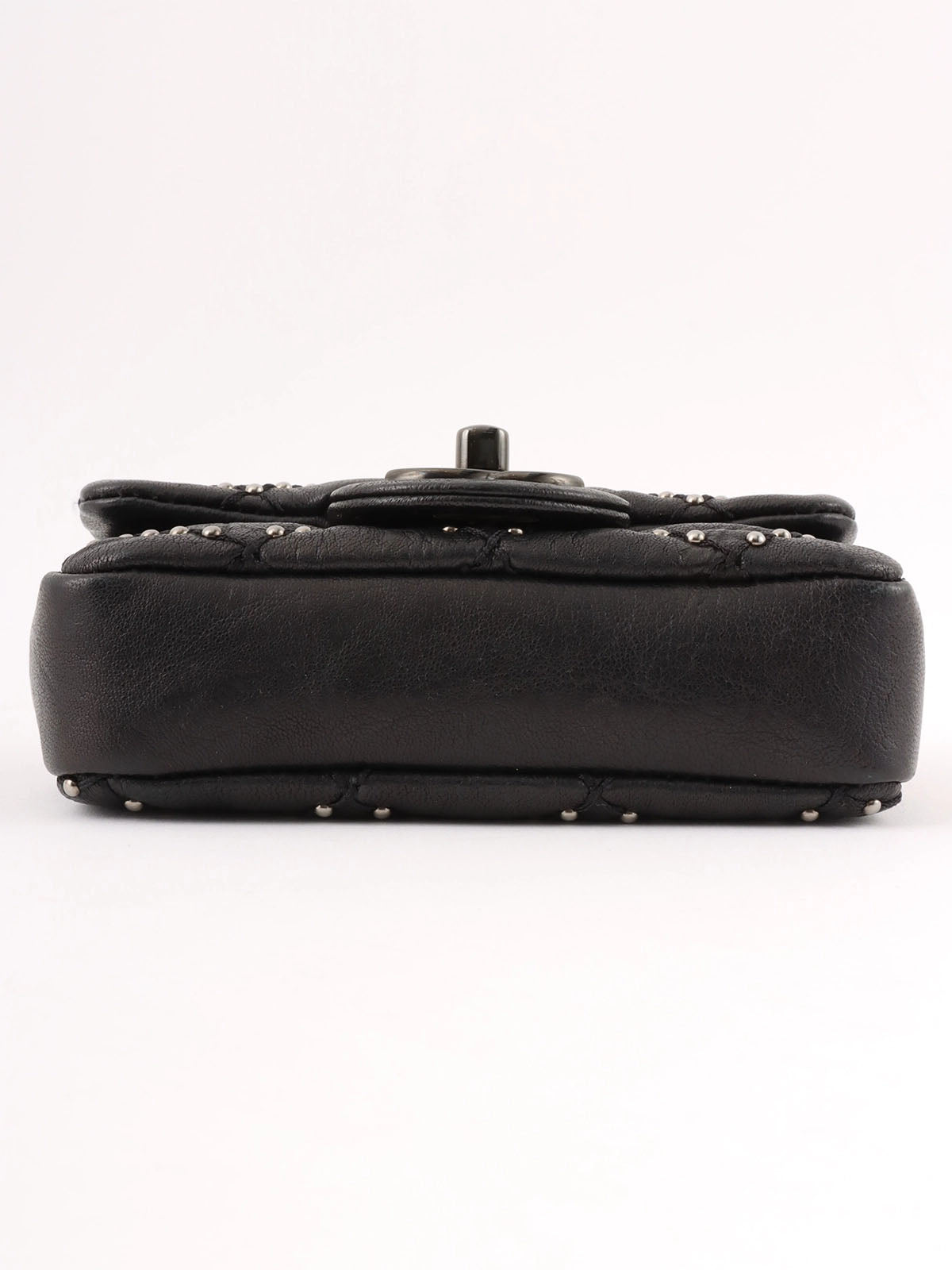 2014 Studded CC Turnlock Chain Bag Mini Black