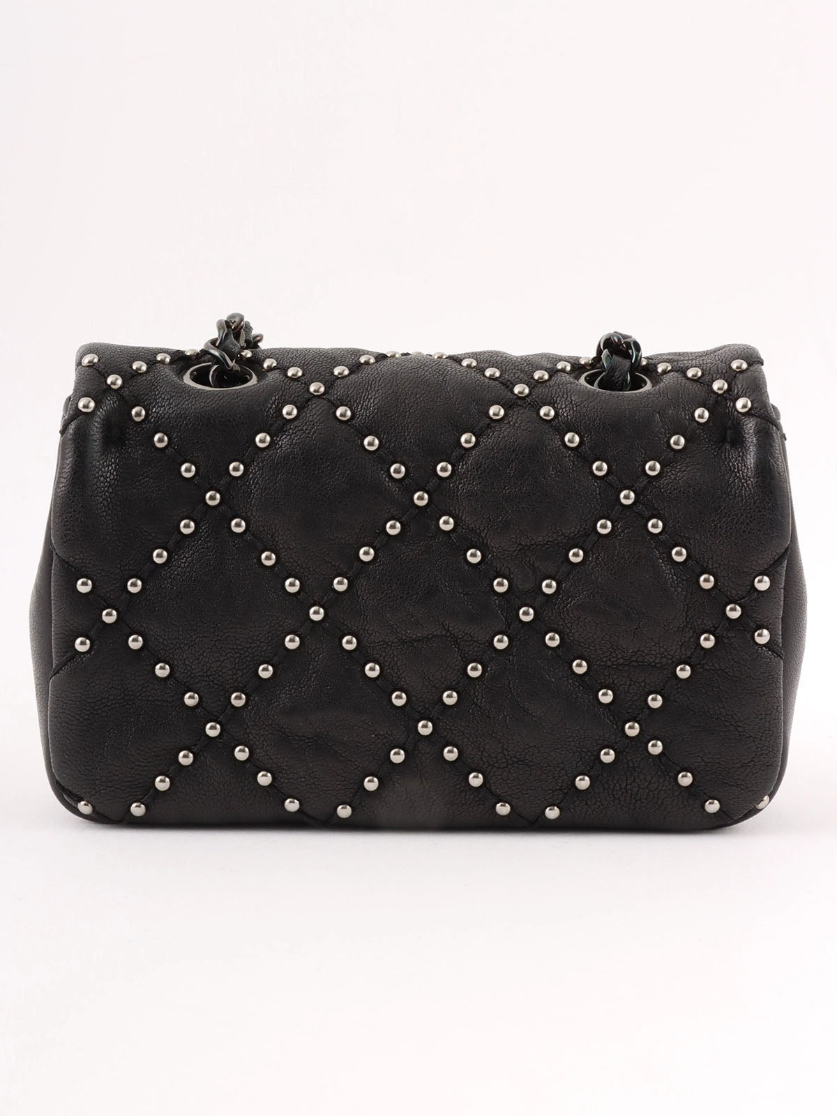 2014 Studded CC Turnlock Chain Bag Mini Black