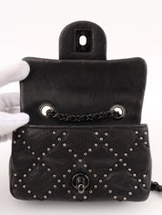 2014 Studded CC Turnlock Chain Bag Mini Black