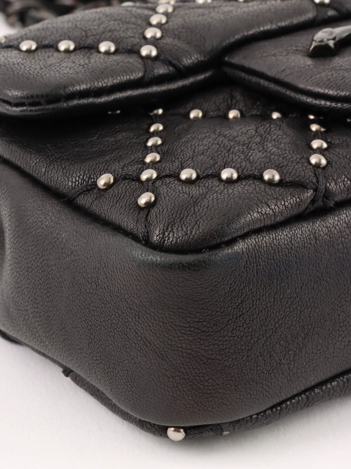 2014 Studded CC Turnlock Chain Bag Mini Black