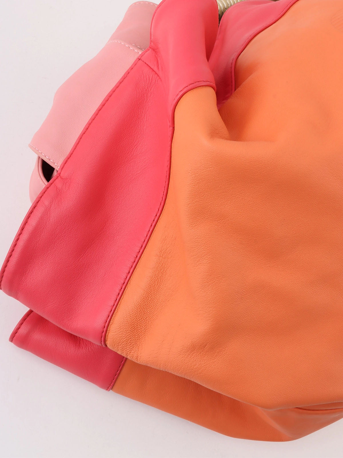Nappa Aire handbag in orange, pink, and metallic gold