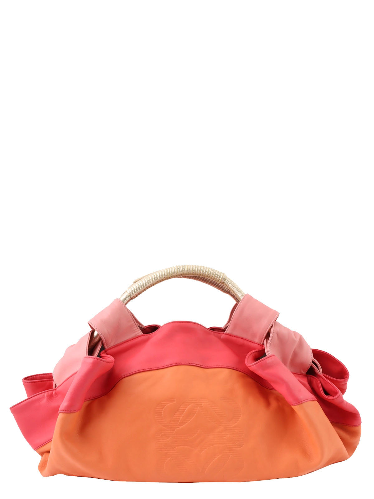 Nappa Aire handbag in orange, pink, and metallic gold