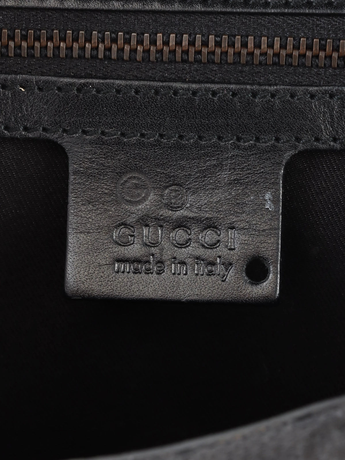 キャンバスGGパターンホースビットプレートショルダーバッグ　ブラック