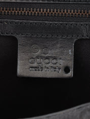キャンバスGGパターンホースビットプレートショルダーバッグ　ブラック