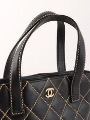 2001 Wild Stitch CC Plate Tote Bag, Black
