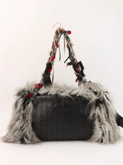 2010年頃製　ファンタジーファーCCマークチャームショルダーバッグ　グレー／マルチ