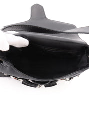 キャンバスGGパターンホースビットプレートショルダーバッグ　ブラック