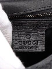 キャンバスGGパターンホースビットプレートショルダーバッグ　ブラック