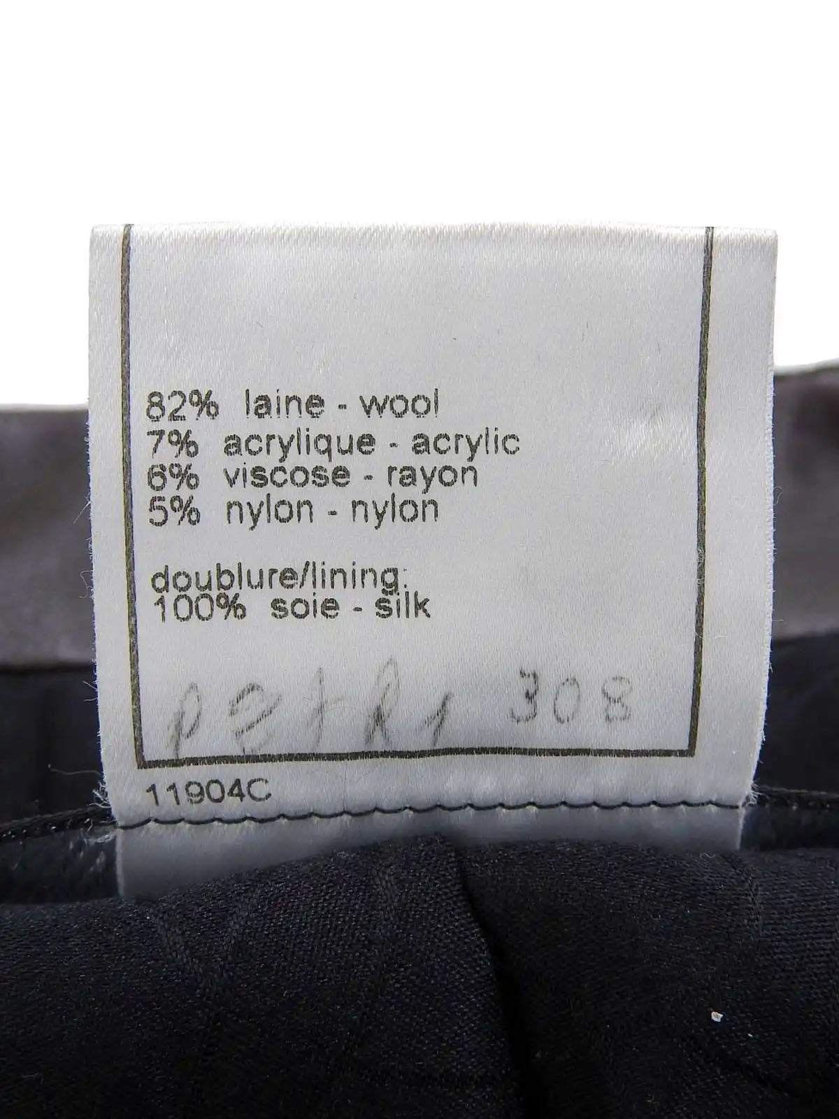 2001年製 ツイードCCマークボタンジャケット ブラック/ダークレッド