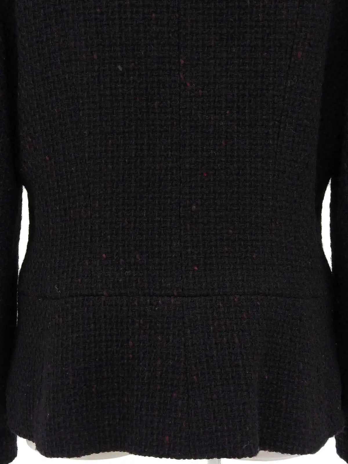 2001年製 ツイードCCマークボタンジャケット ブラック/ダークレッド