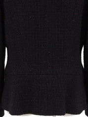 2001年製 ツイードCCマークボタンジャケット ブラック/ダークレッド