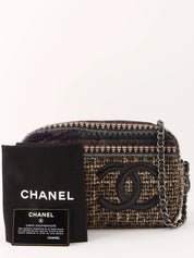 2014 tweed CC mark star chain shoulder bag, multicolor