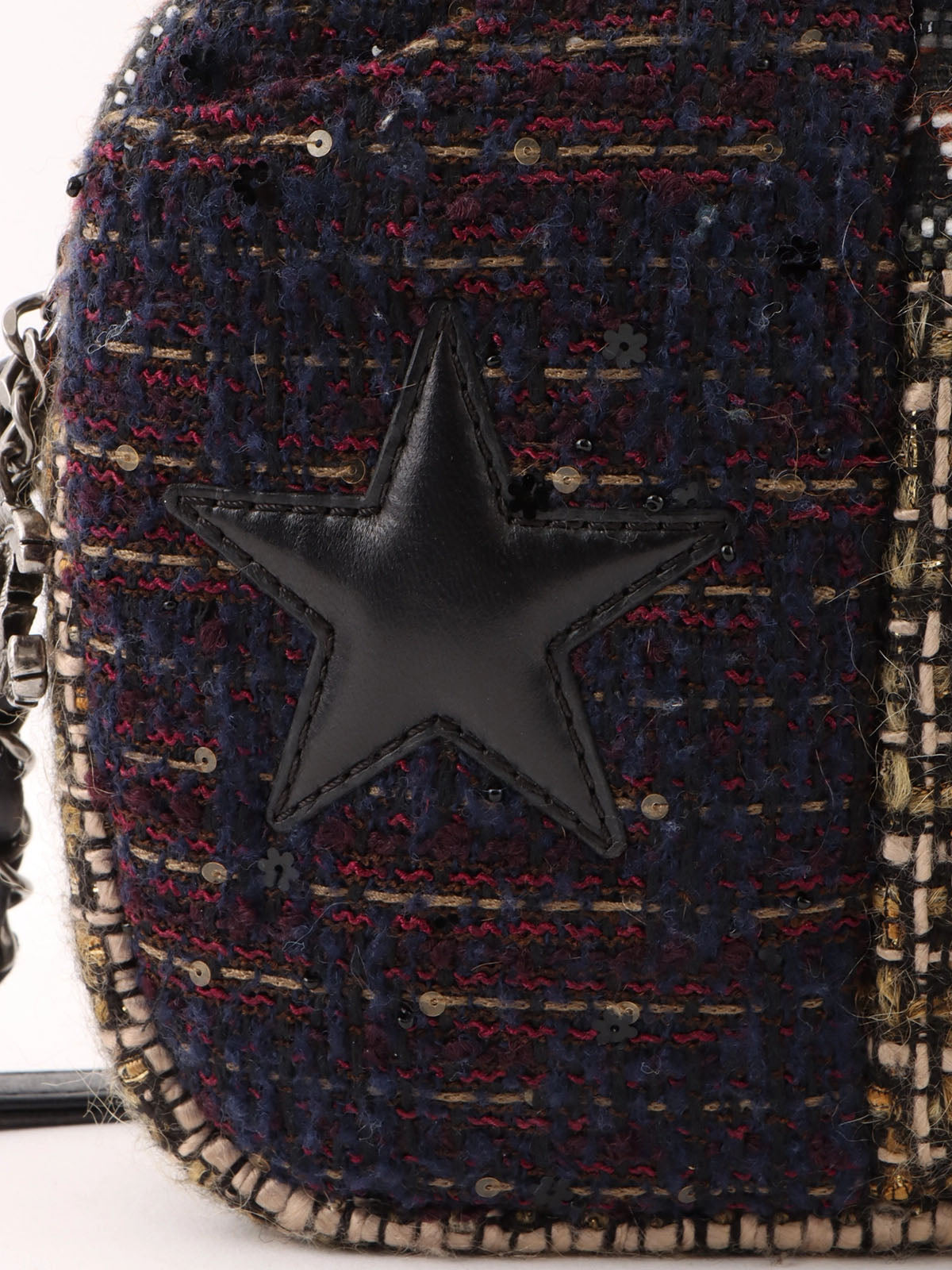 2014 tweed CC mark star chain shoulder bag, multicolor