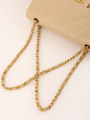 1995 Classic Flap Chain Bag 25cm Beige