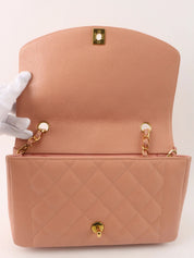 1995 Diana Flap Chain Bag, 25cm, Pink, Caviar Skin