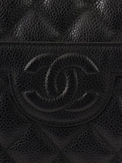 1992 Caviar Skin Matelasse CC Mark Stitch Tassel Chain Shoulder Bag in Black