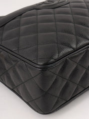 1992 Caviar Skin Matelasse CC Mark Stitch Tassel Chain Shoulder Bag in Black