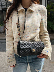 2007 East West Caviar Skin Chain Bag in Black