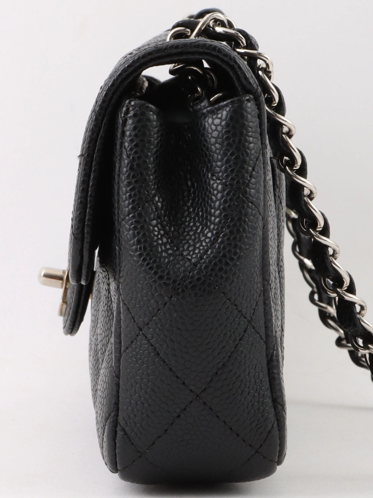 2007 East West Caviar Skin Chain Bag in Black