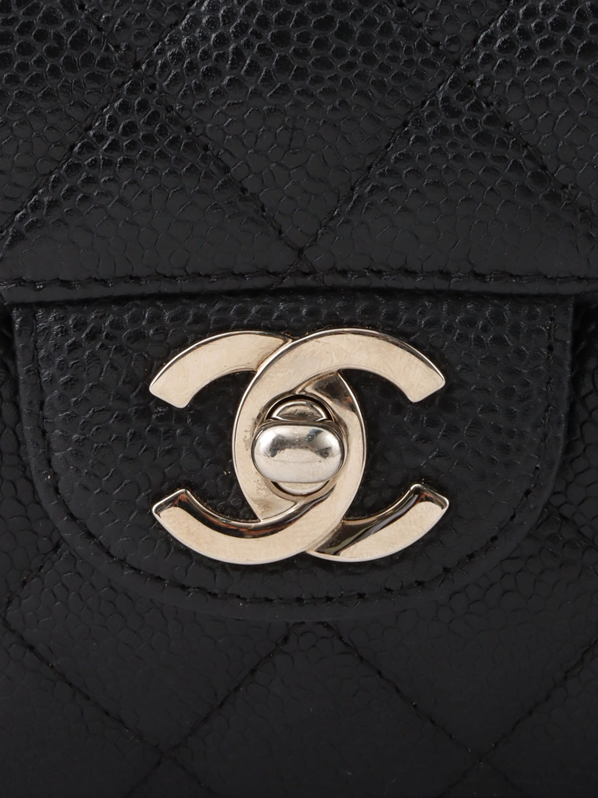 2007 East West Caviar Skin Chain Bag in Black