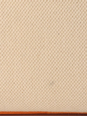 Canvas and leather combination logo plate shoulder bag in beige/orange