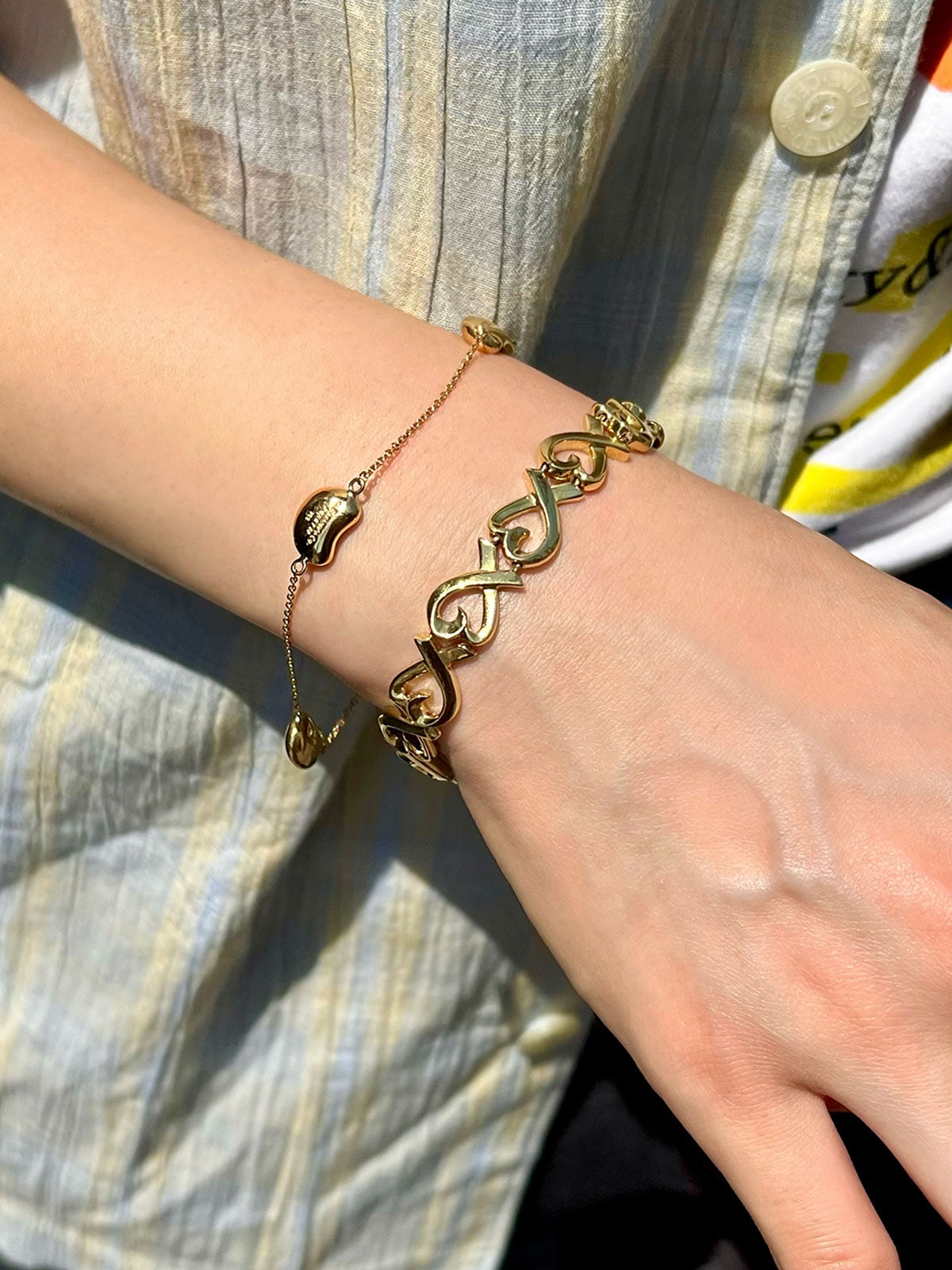 18K Gold Bean Bracelet