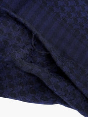 Houndstooth pattern cashmere stole in navy/black
