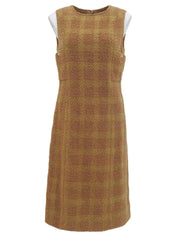 1996 Tweed Check Pattern Dress, Brown