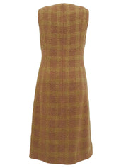 1996 Tweed Check Pattern Dress, Brown