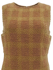 1996年製 ツイードチェックパターンワンピース ブラウン