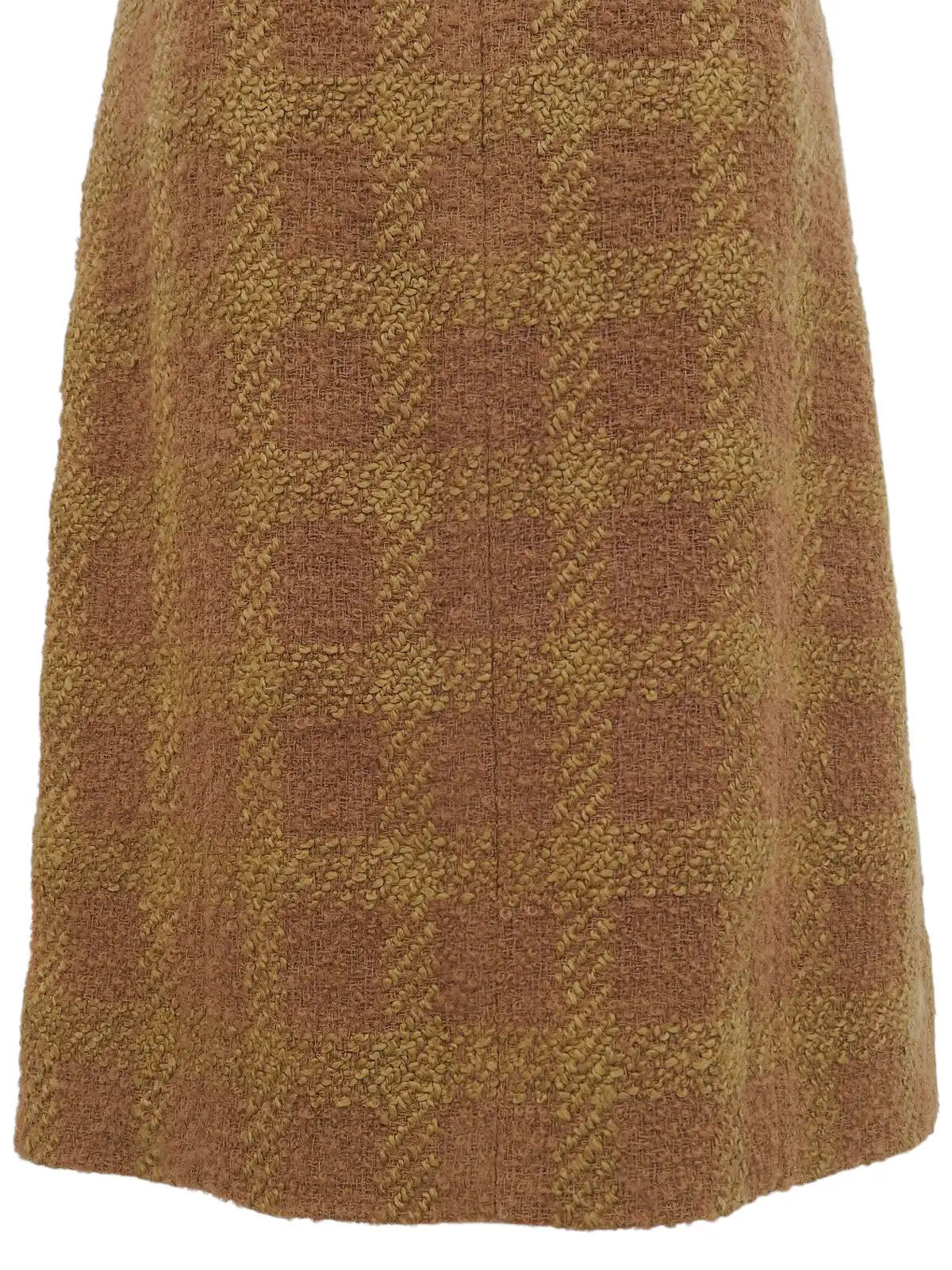1996 Tweed Check Pattern Dress, Brown