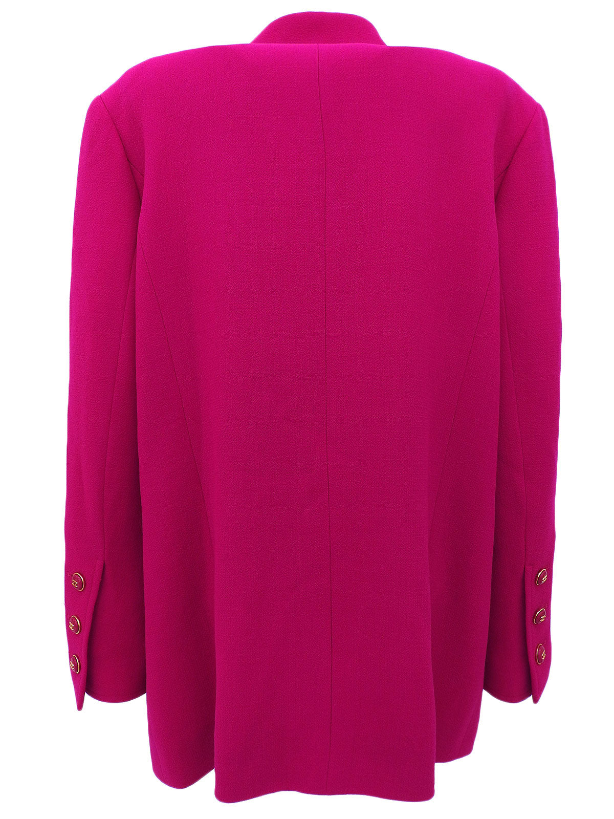 ウールCCマークボタンジャケット マゼンタ