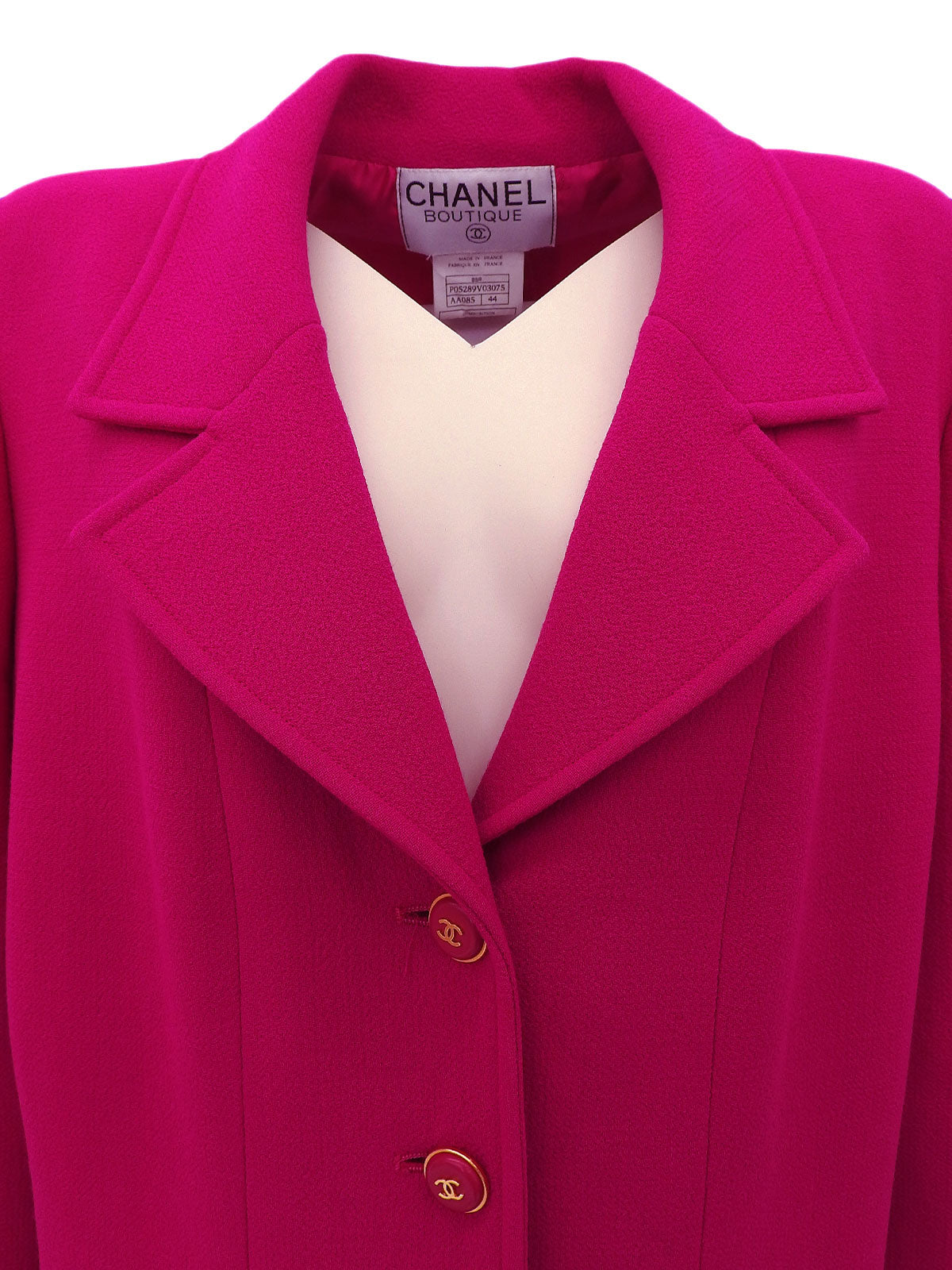 ウールCCマークボタンジャケット マゼンタ