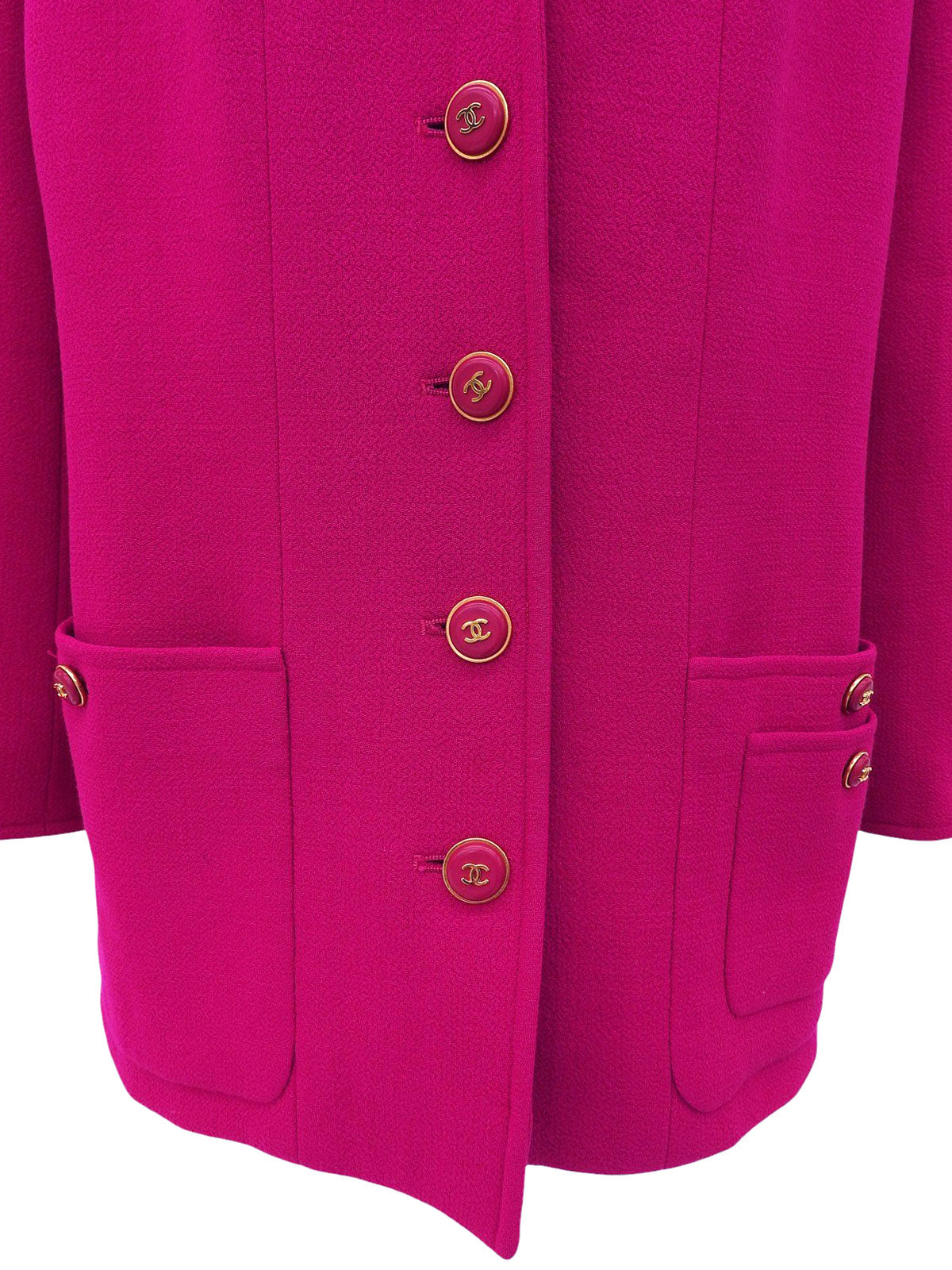 ウールCCマークボタンジャケット マゼンタ
