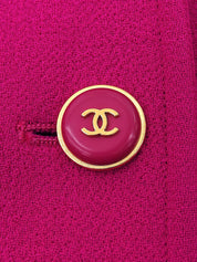 ウールCCマークボタンジャケット マゼンタ