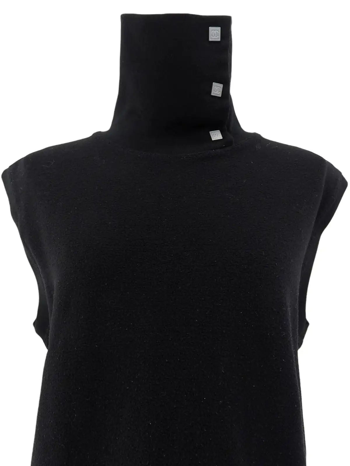 2003年製 CCマークボタンハイネックベスト ブラック