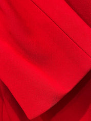 Two-tone Macadam Button Jacket in Red/Black