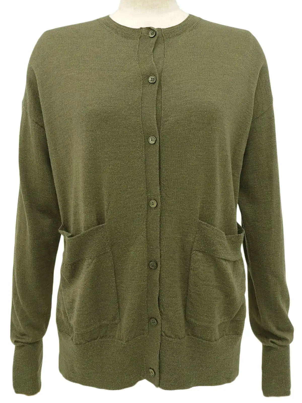 マカダム刺繍カーディガン カーキ