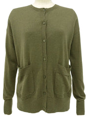 マカダム刺繍カーディガン カーキ