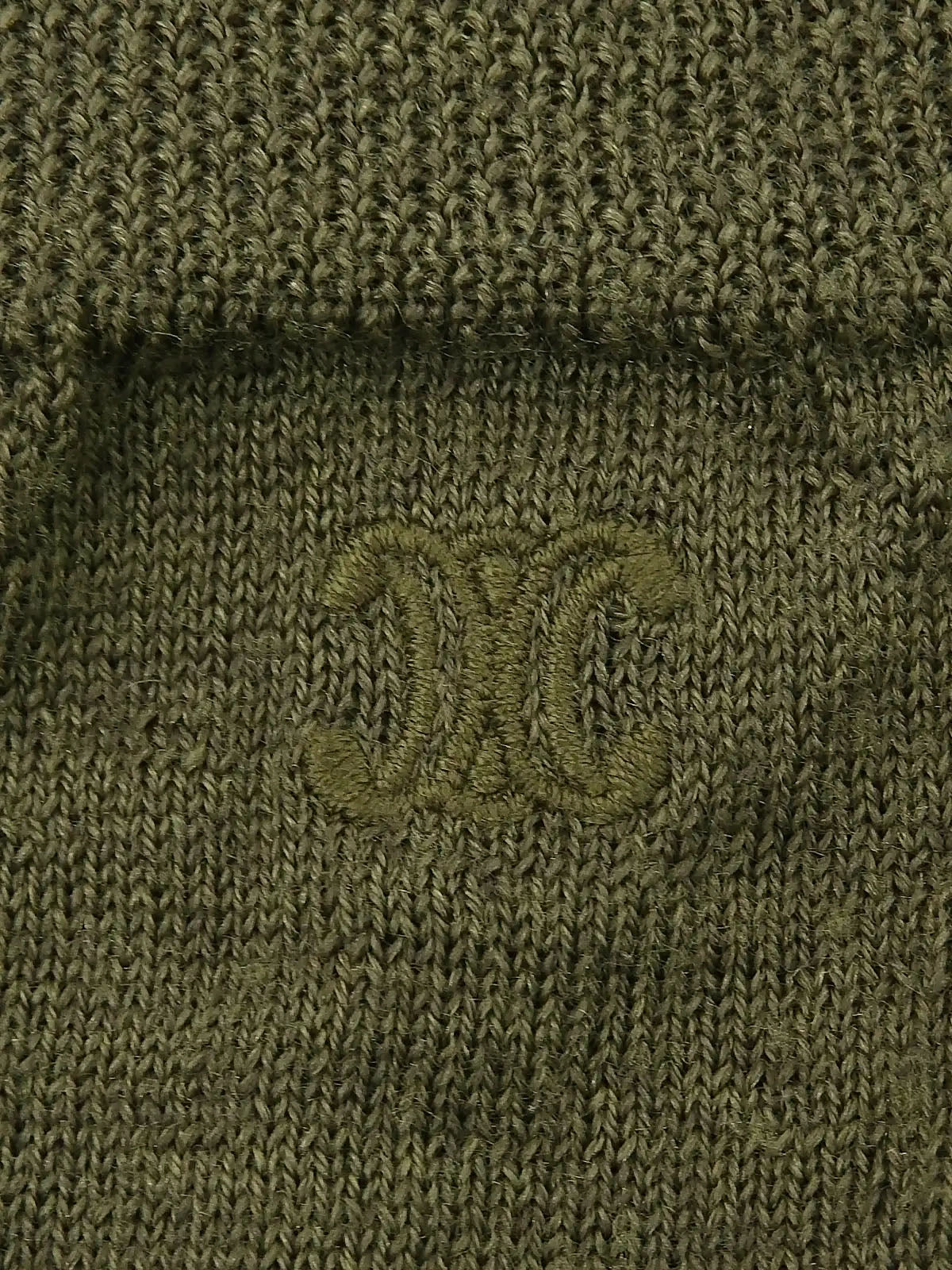 マカダム刺繍カーディガン　カーキ