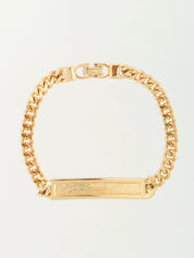 Logo Plate Chain Bracelet Gold