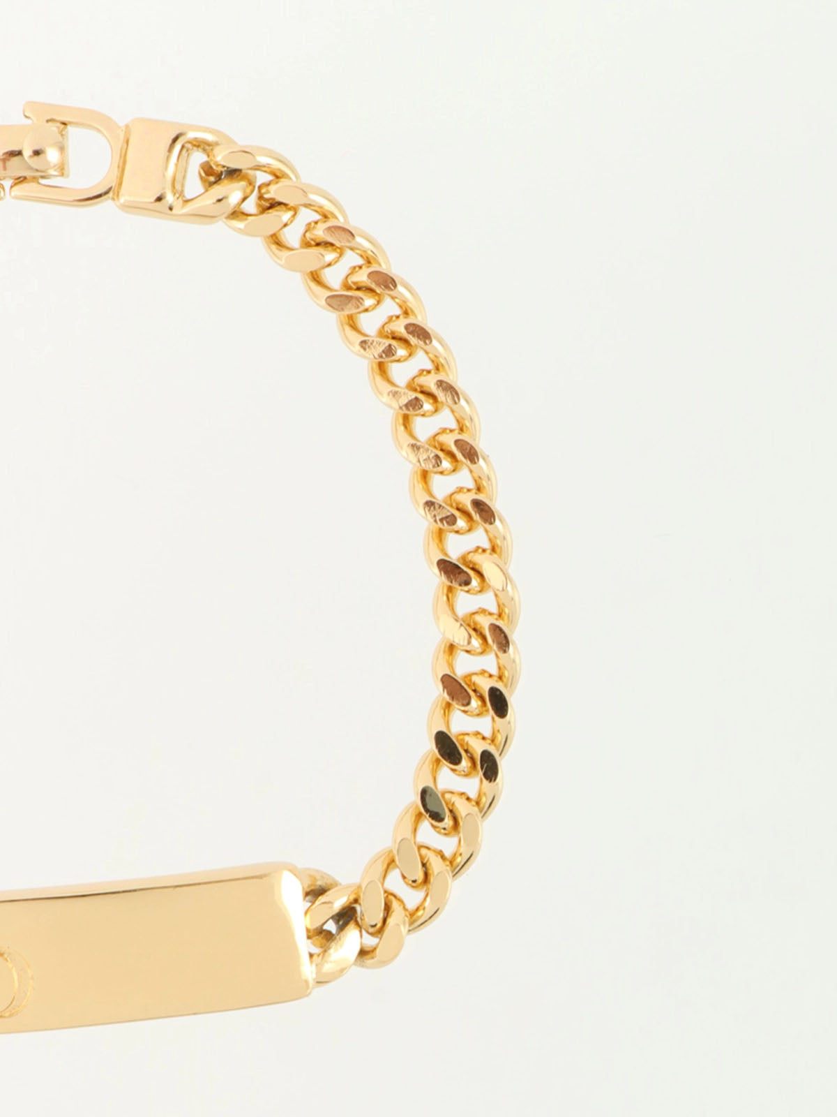 Logo Plate Chain Bracelet Gold
