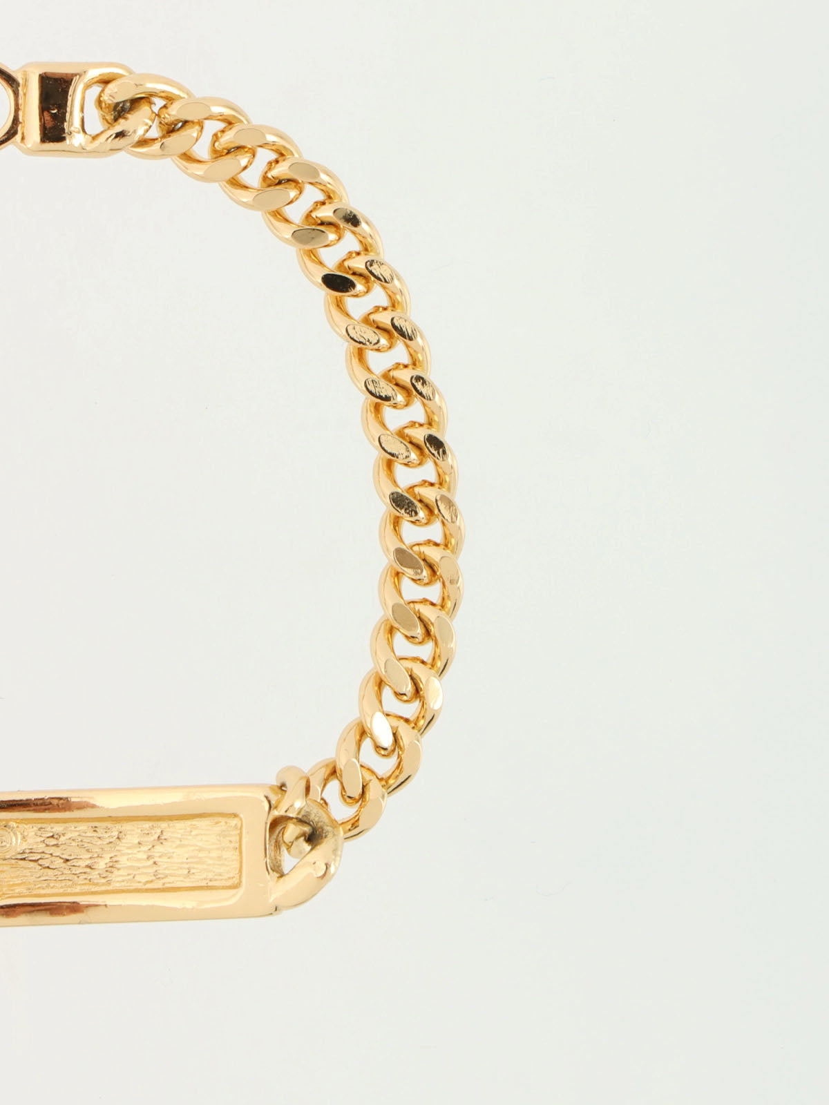 Logo Plate Chain Bracelet Gold