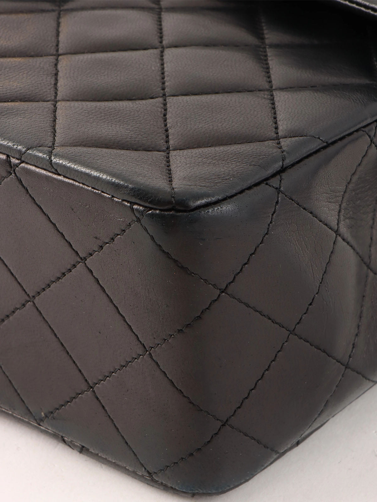 1990's Big Square Classic Flap Chain Bag in Black