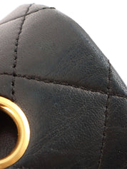 1990's Big Square Classic Flap Chain Bag in Black
